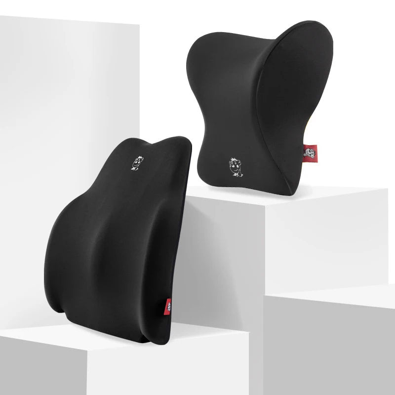 High Density Foam Lumbar Support and Back Support Gel-Infused Viscoelastic PU Orthopedic Chair Memory Foam Office Neck Pillow