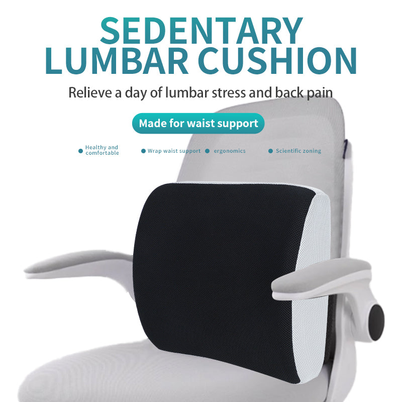 Eco-Friendly Cotton & Memory Foam Lumbar Support Cushion – 4D Breathable Mesh Pillow for Car, Reading, and Bed Rest - Delicate Leather