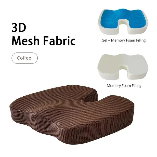 Gel Foam Pad – Cooling Mat with Washable Cover for Cars, Office, and Home - Delicate Leather