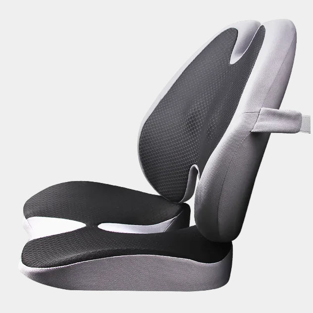 Memory Foam Car Seat Cushion & Back Support Pillow – Relieve Spine Pain and Pressure - Delicate Leather