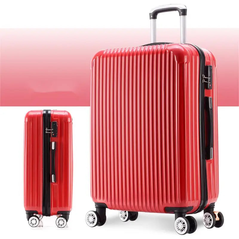 Large Capacity ABS Carry-On Luggage – Travel Trolley Case Bag with Spinner Wheels - Delicate Leather