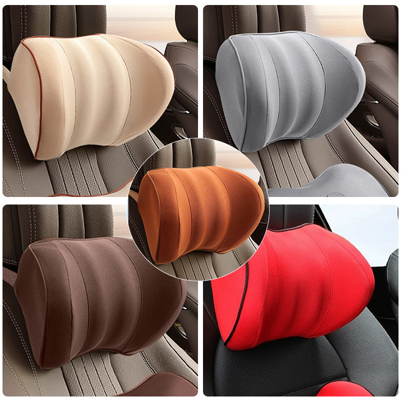 Luxury Memory Foam Car Headrest Neck Pillow - Delicate Leather