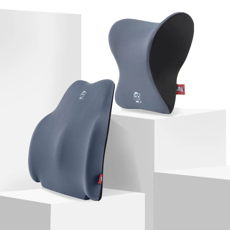 High Density Foam Lumbar Support and Back Support Gel-Infused Viscoelastic PU Orthopedic Chair Memory Foam Office Neck Pillow