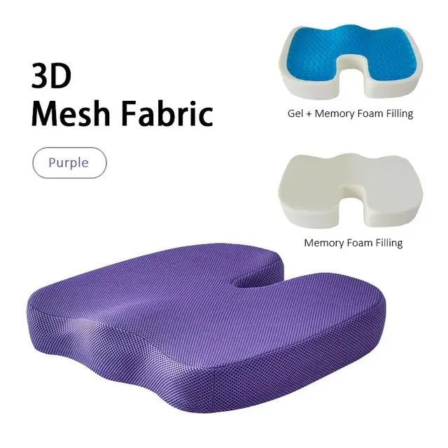 Gel Foam Pad – Cooling Mat with Washable Cover for Cars, Office, and Home - Delicate Leather