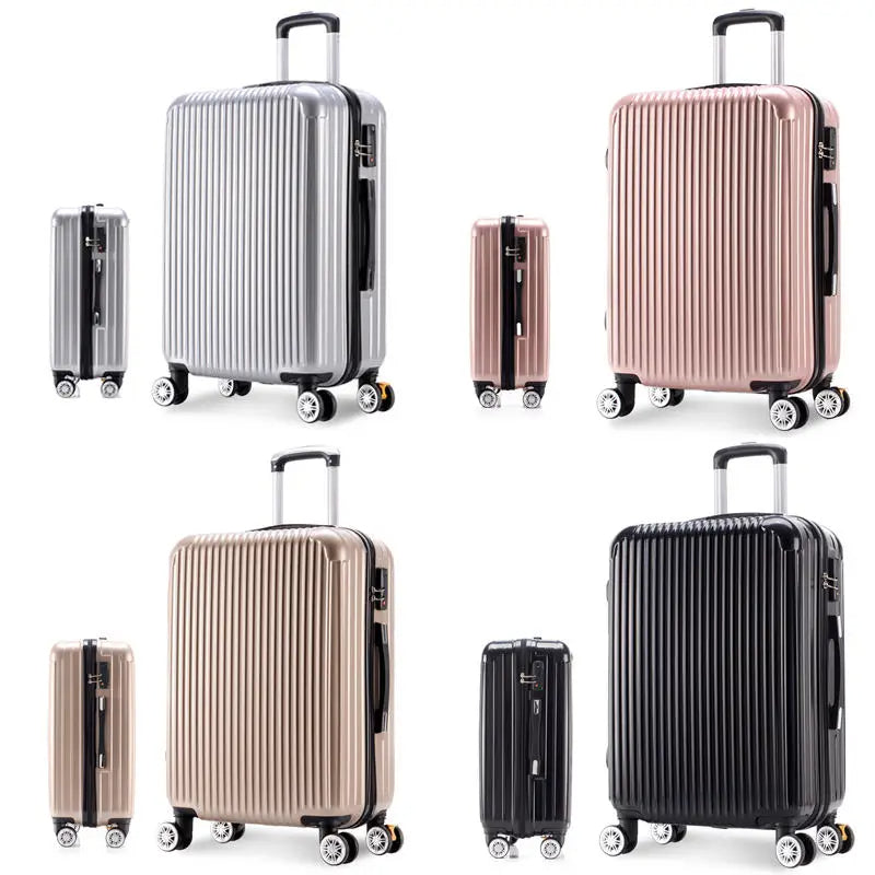 Large Capacity ABS Carry-On Luggage – Travel Trolley Case Bag with Spinner Wheels - Delicate Leather