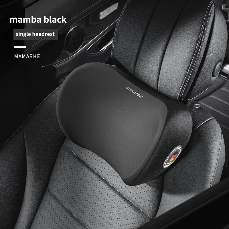 Memory Foam Car Back Cushion and Neck Support Pillow ( 1PCS) - Delicate Leather