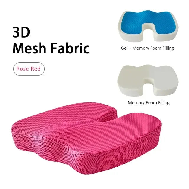 Gel Foam Pad – Cooling Mat with Washable Cover for Cars, Office, and Home - Delicate Leather