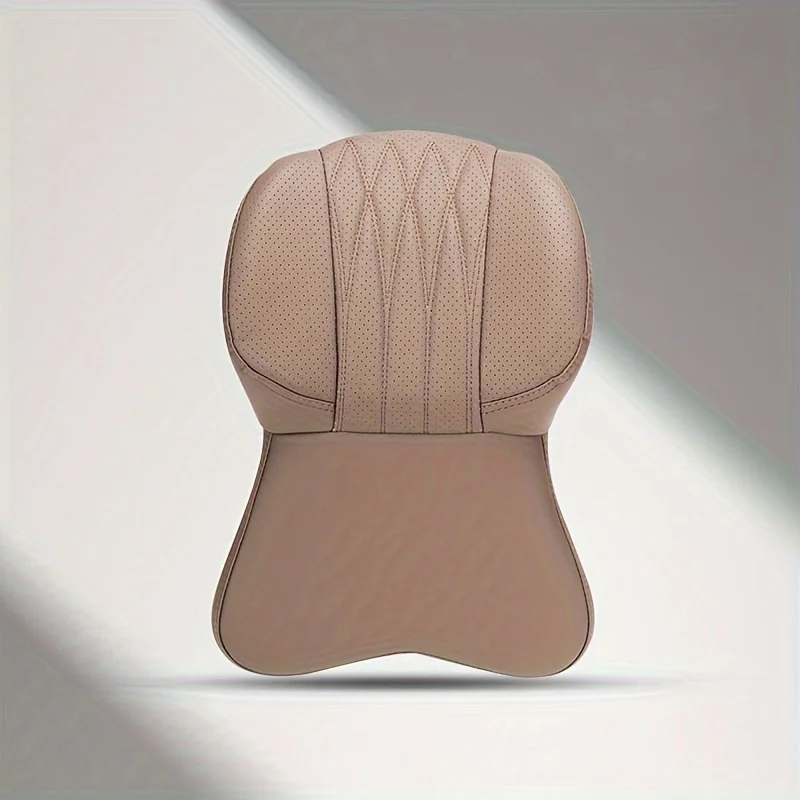 Car Lumbar Support Cushion & Headrest Neck Pillow – Memory Foam, Universal Fit for Cars, Soft and Comfortable - Delicate Leather