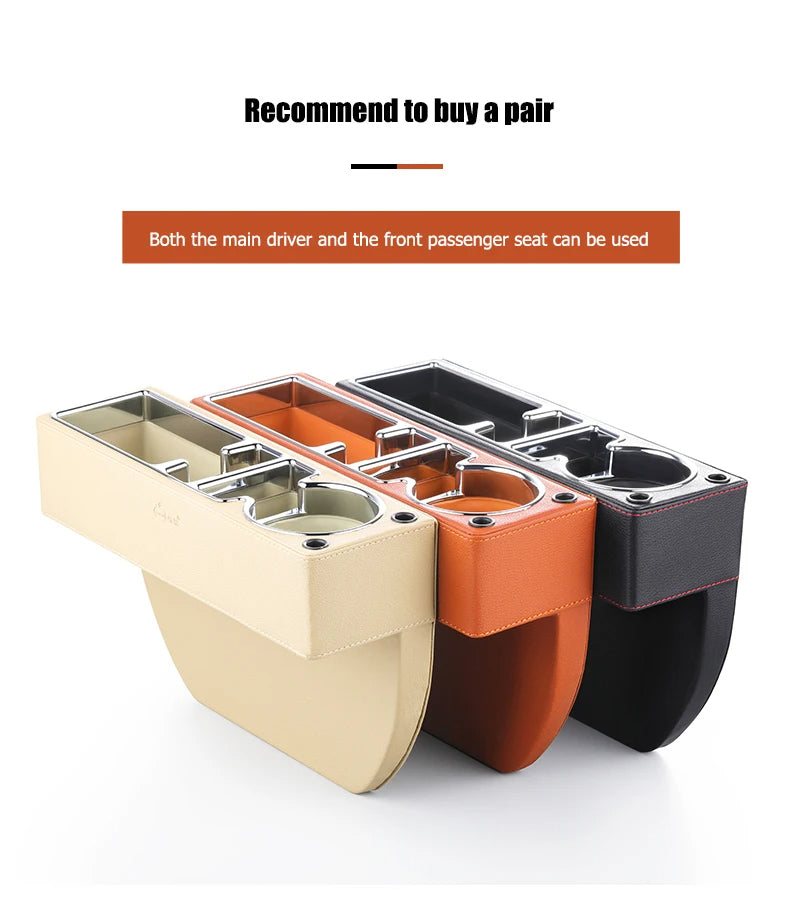 Car Organizer Accessories Seat Gap Fillers Leather Between the Seat Car Organizer Cup Holder