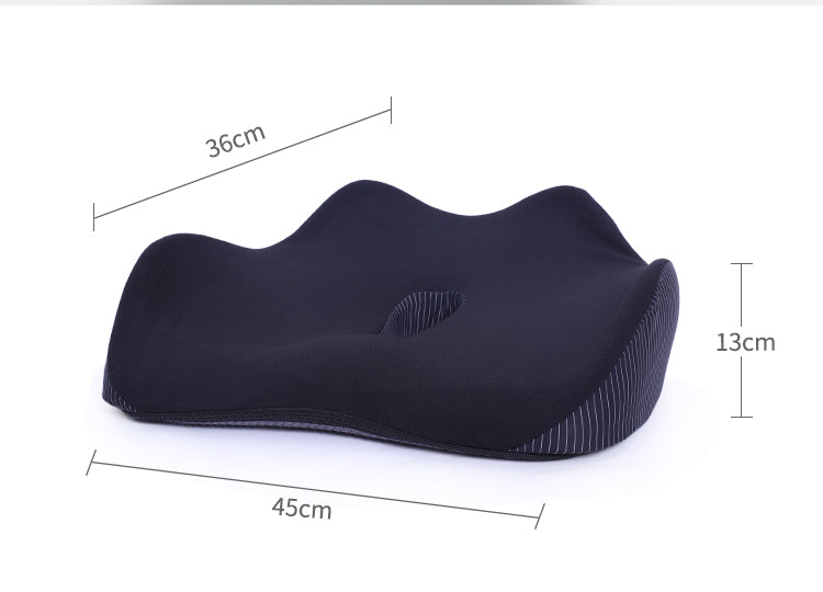 Memory Foam Coccyx Seat Cushion - Anti-Hemorrhoids Booster for Drivers and Office Chairs - Delicate Leather