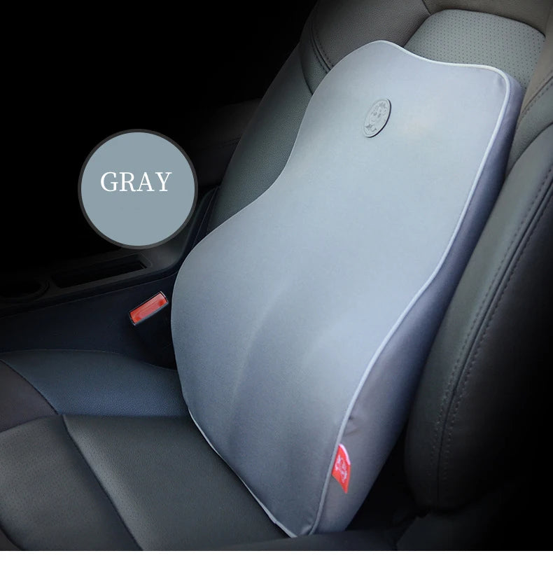 Portable Orthopedic Ergonomic Back Pillows Lumbar Support Office Chair Gel Seat Cushion Memory Foam Stadium Car Lumbar Cushion - Delicate Leather