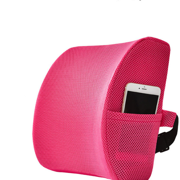 Memory Foam Orthopedic Lumbar Support Back Pillow Seat Cushion with Dual Adjustable Straps - Delicate Leather