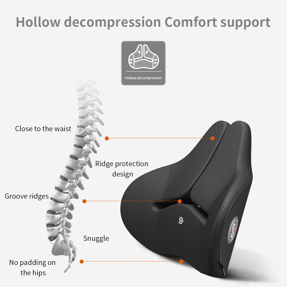 Memory Foam Waist Cushion With Slow Rebound for Reading Bed Rest Car Lumbar Support Back Cushion For Office - Delicate Leather