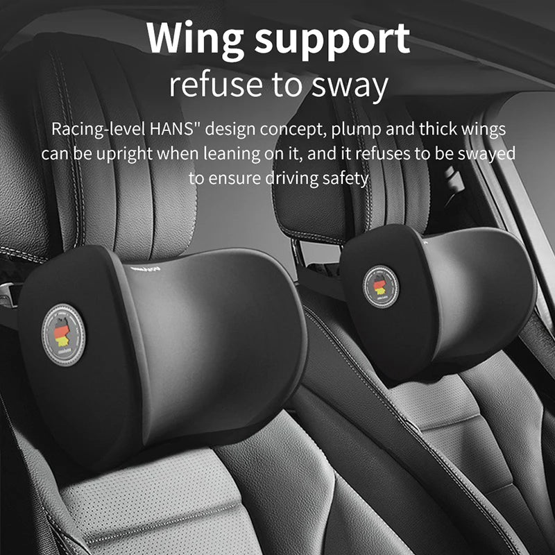 Memory Foam Car Back Cushion and Neck Support Pillow ( 1PCS) - Delicate Leather