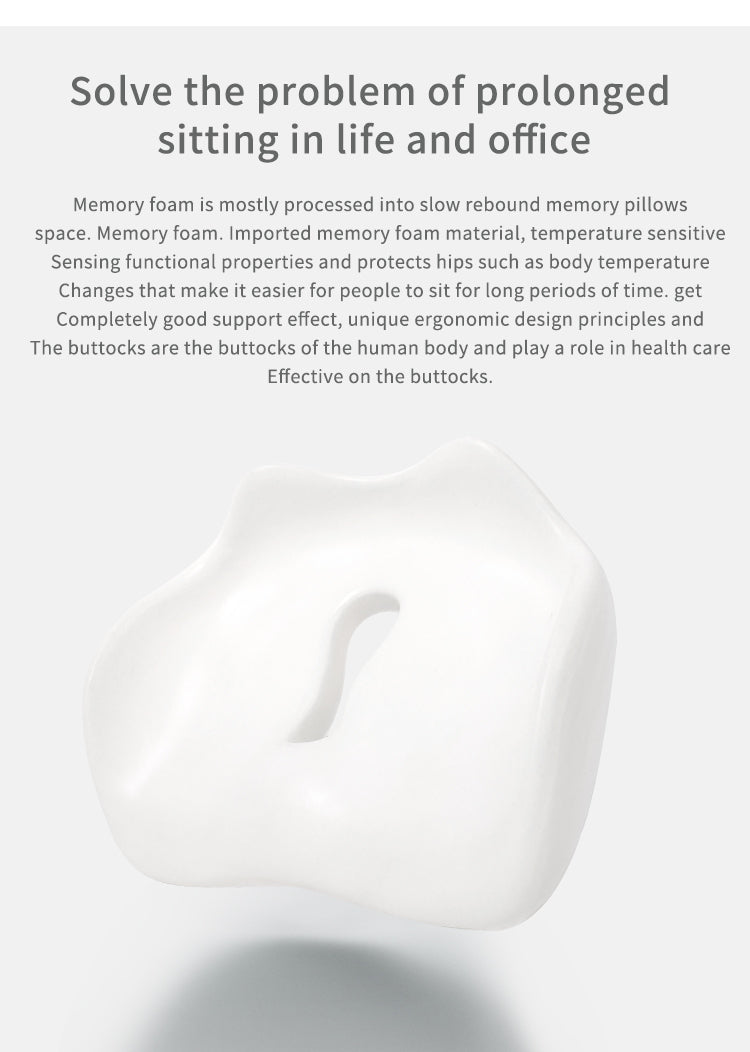 Memory Foam Coccyx Seat Cushion - Anti-Hemorrhoids Booster for Drivers and Office Chairs - Delicate Leather