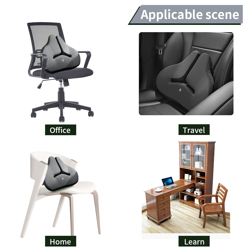 Memory Foam Waist Cushion With Slow Rebound for Reading Bed Rest Car Lumbar Support Back Cushion For Office - Delicate Leather