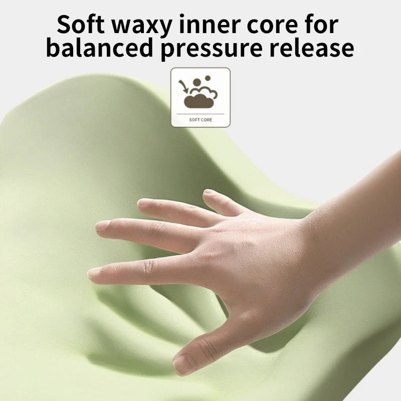 Memory Foam Car Back Cushion and Neck Support Pillow ( 1PCS) - Delicate Leather