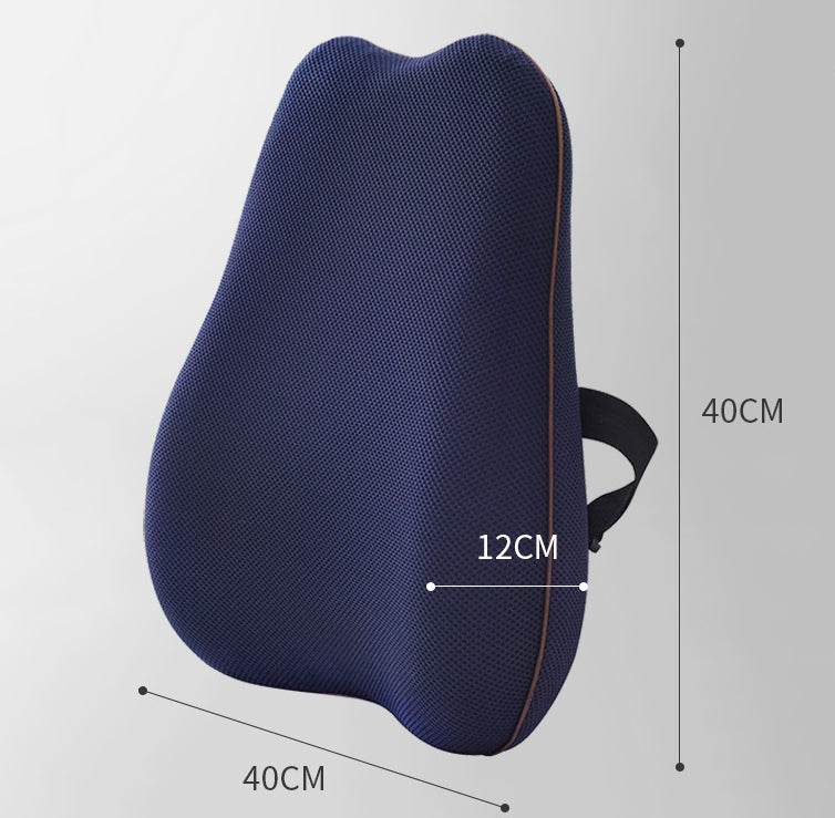Memory Foam Orthopedic Lumbar Support Back Pillow Seat Cushion with Dual Adjustable Straps - Delicate Leather