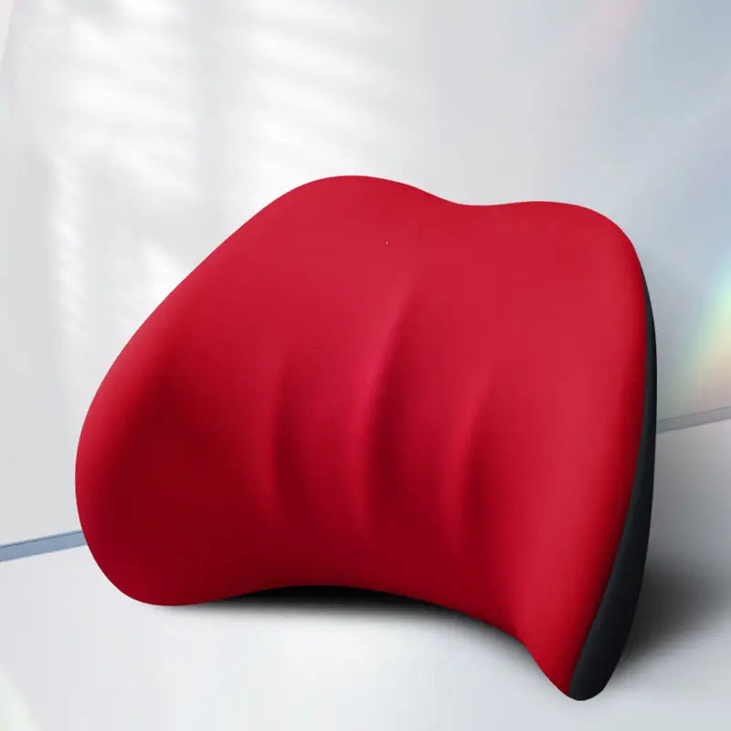 Car Seat Headrest Lumbar Support Pillow Universal Travel Sleep Mat Ventilation Durable Plush Fur - Delicate Leather