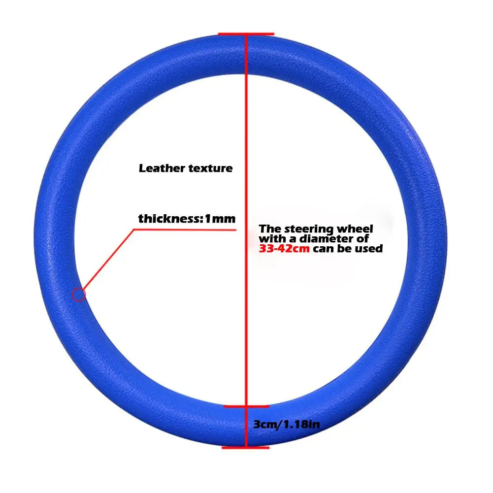 Car Universal Silicone Steering Wheel Elastic Glove Cover - Delicate Leather