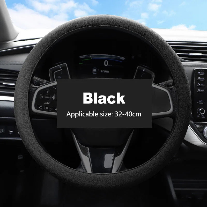Car Universal Silicone Steering Wheel Elastic Glove Cover - Delicate Leather