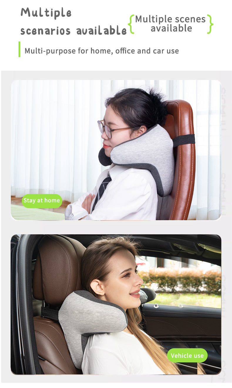 Memory Foam Car Headrest Seat Neck Rest Support Pillow - Delicate Leather