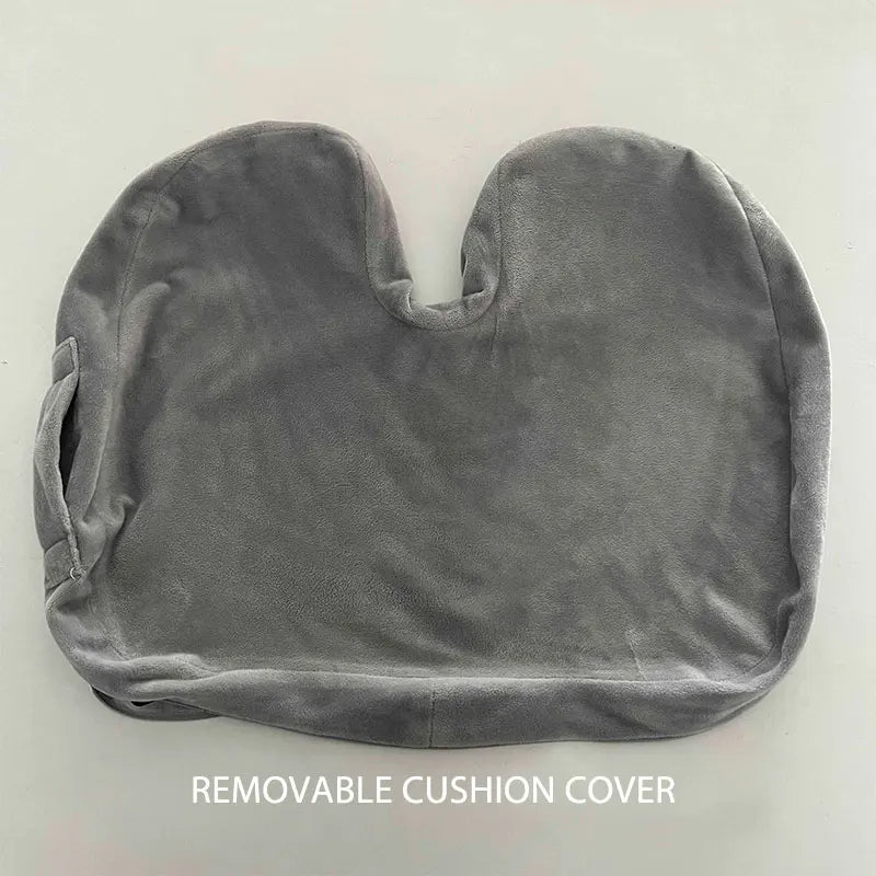 Patented Pressure Relief Orthopedic Memory Foam Seat Cushion for Long Sitting Hours on Office Home Chair Car Wheelchair - Delicate Leather