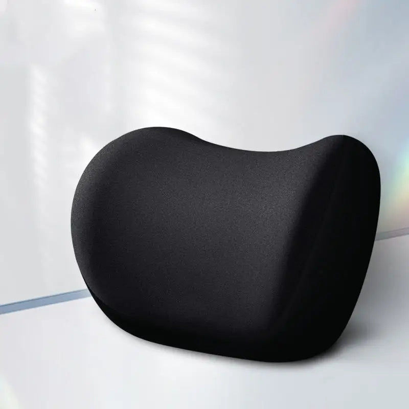 Car Seat Headrest Lumbar Support Pillow Universal Travel Sleep Mat Ventilation Durable Plush Fur - Delicate Leather