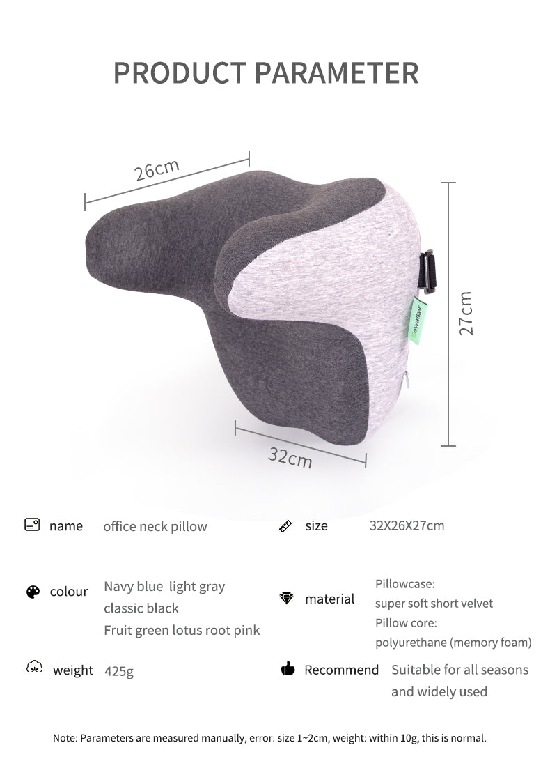 Memory Foam Car Headrest Seat Neck Rest Support Pillow - Delicate Leather