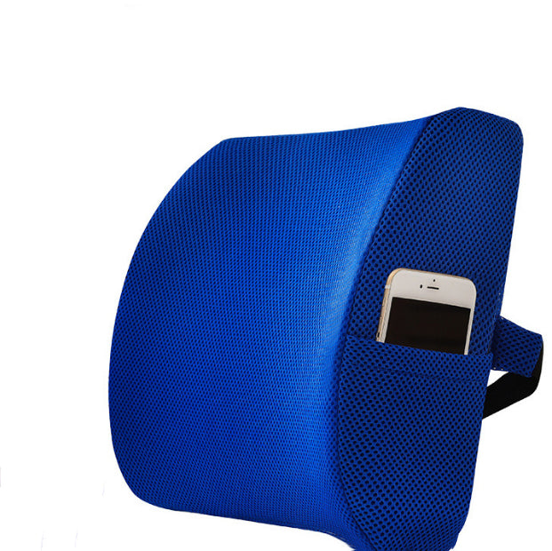 Memory Foam Orthopedic Lumbar Support Back Pillow Seat Cushion with Dual Adjustable Straps - Delicate Leather