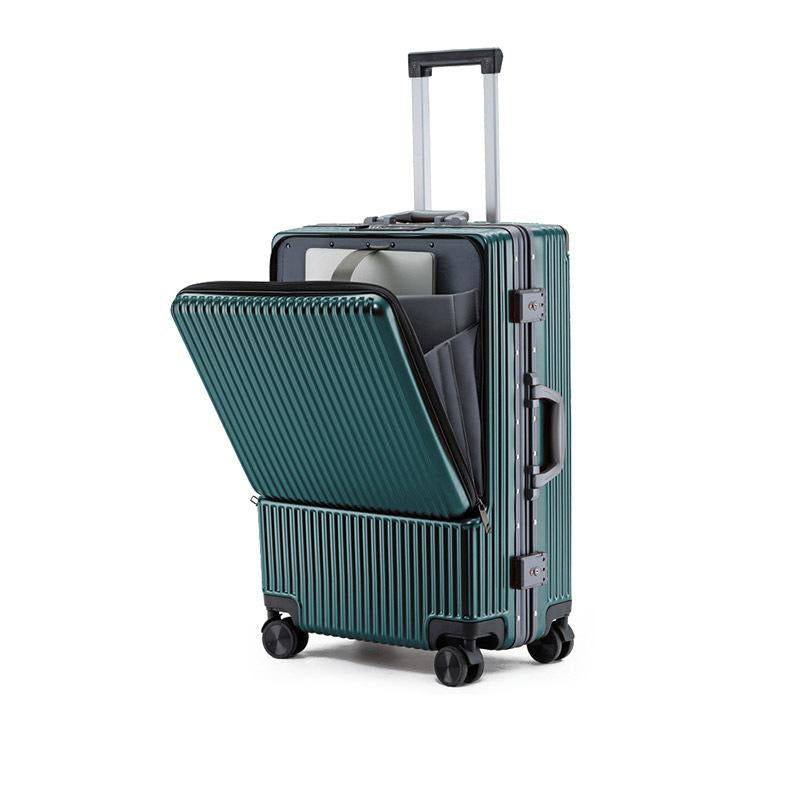 Carry On Luggage Aluminum Suitcase Trolley - Fashionable PC Aluminum Frame Spinner Wheels