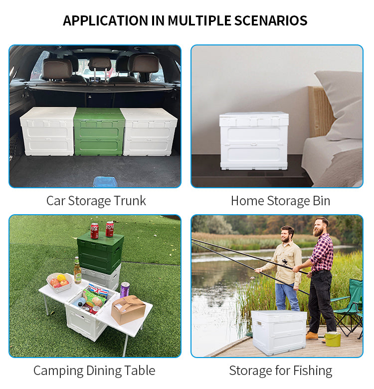 Camping Folding Storage Boxes - Outdoor Collapsible Car Clothes Foldable Plastic Organizer Bins & Camping Storage Boxes - Delicate Leather