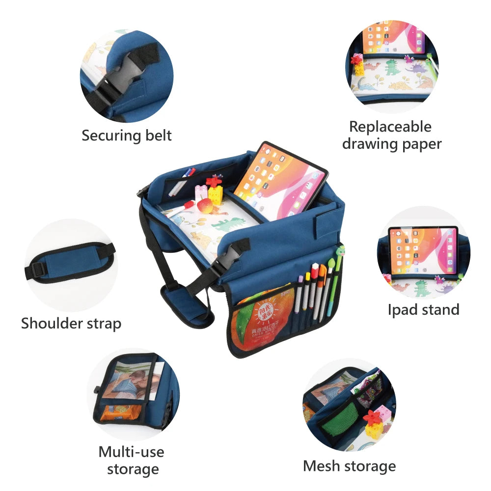 Oxford Cloth Toddler Car Seat Activity Snack Lap Tray - Delicate Leather