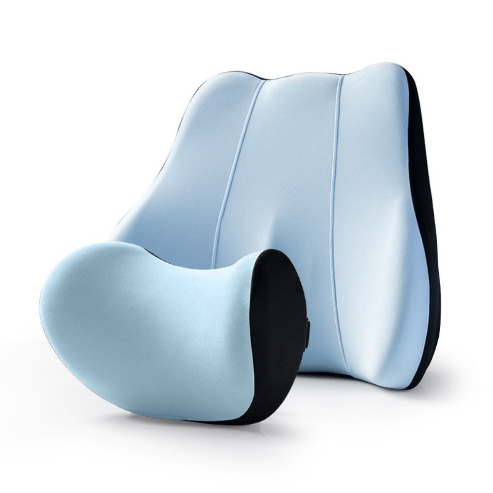 Car Comfort Ride Head and Lumbar Support Pillow for Cervical Spine Protection and Stress-Free Travel - Delicate Leather