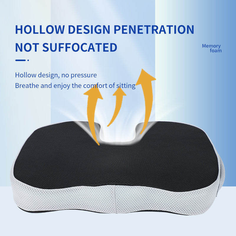 Eco-Friendly Gel Infused Memory Foam Seat Chair Cushion for Coccyx and Sciatica Back Pain Relief - Delicate Leather