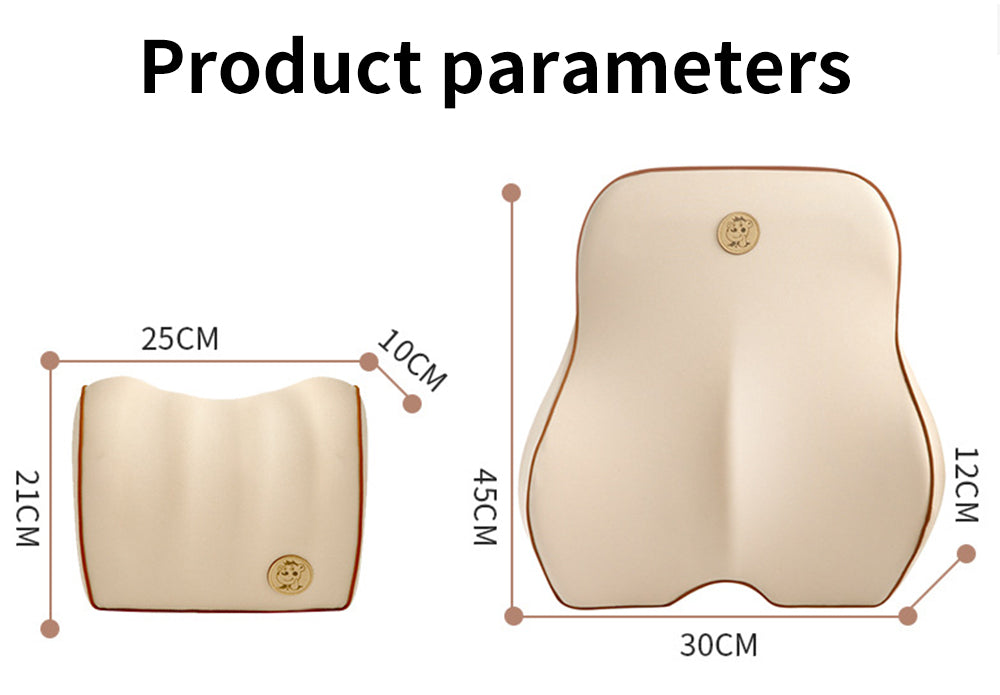 Custom Soft Memory Foam Neck Rest Headrest with Cervical Vertebra Support - Delicate Leather