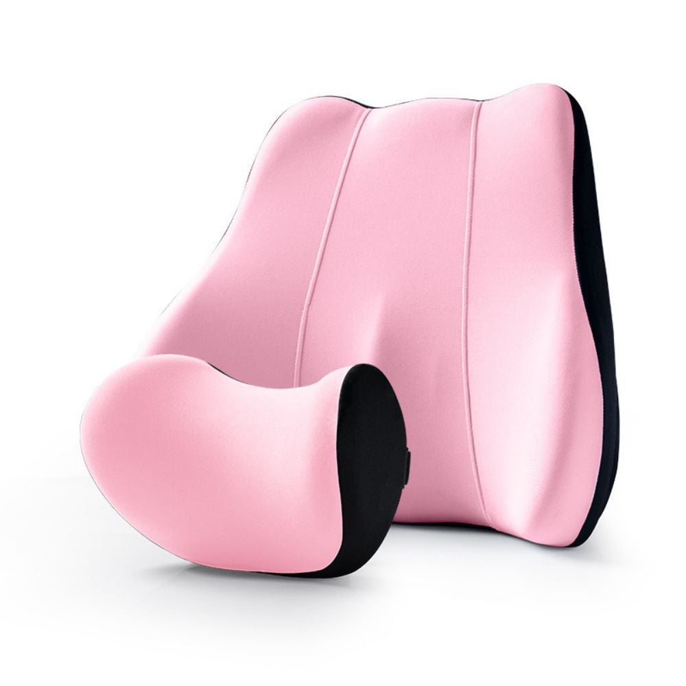 Car Comfort Ride Head and Lumbar Support Pillow for Cervical Spine Protection and Stress-Free Travel - Delicate Leather