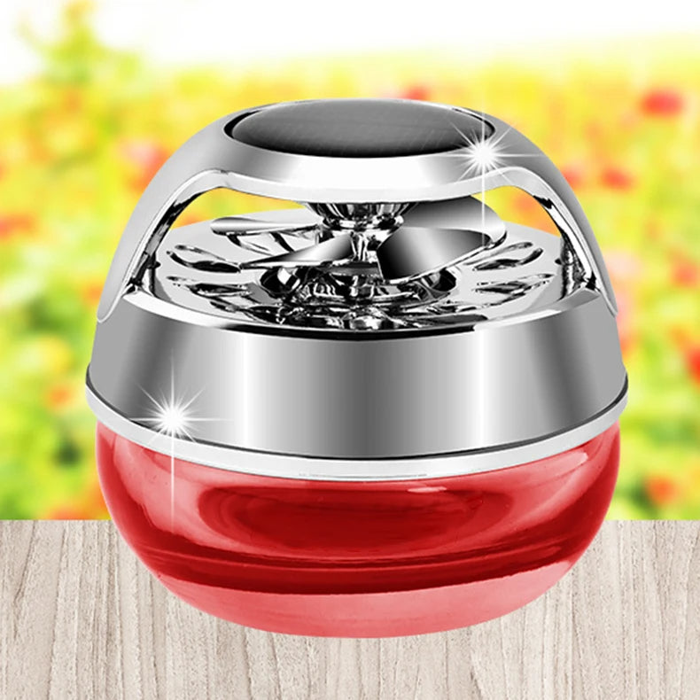 Solar Energy Rotating Propeller Car Perfume Aromatherapy Luxury Air Freshener - Delicate Leather