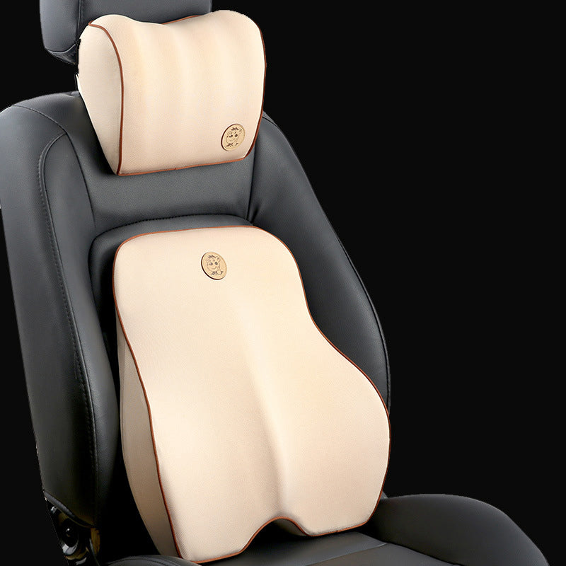 Seat Cushion Car Headrest Orthopedic Chair Ergonomic Pillows Sciatica Office Memory Foam Back Support Lumbar Cushion - Delicate Leather