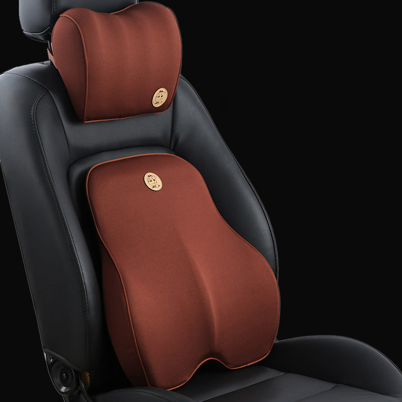 Seat Cushion Car Headrest Orthopedic Chair Ergonomic Pillows Sciatica Office Memory Foam Back Support Lumbar Cushion - Delicate Leather