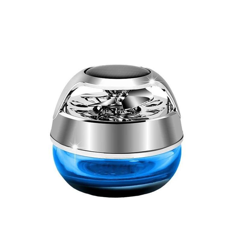 Solar Energy Rotating Propeller Car Perfume Aromatherapy Luxury Air Freshener - Delicate Leather