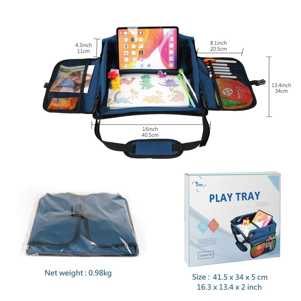 Oxford Cloth Toddler Car Seat Activity Snack Lap Tray - Delicate Leather