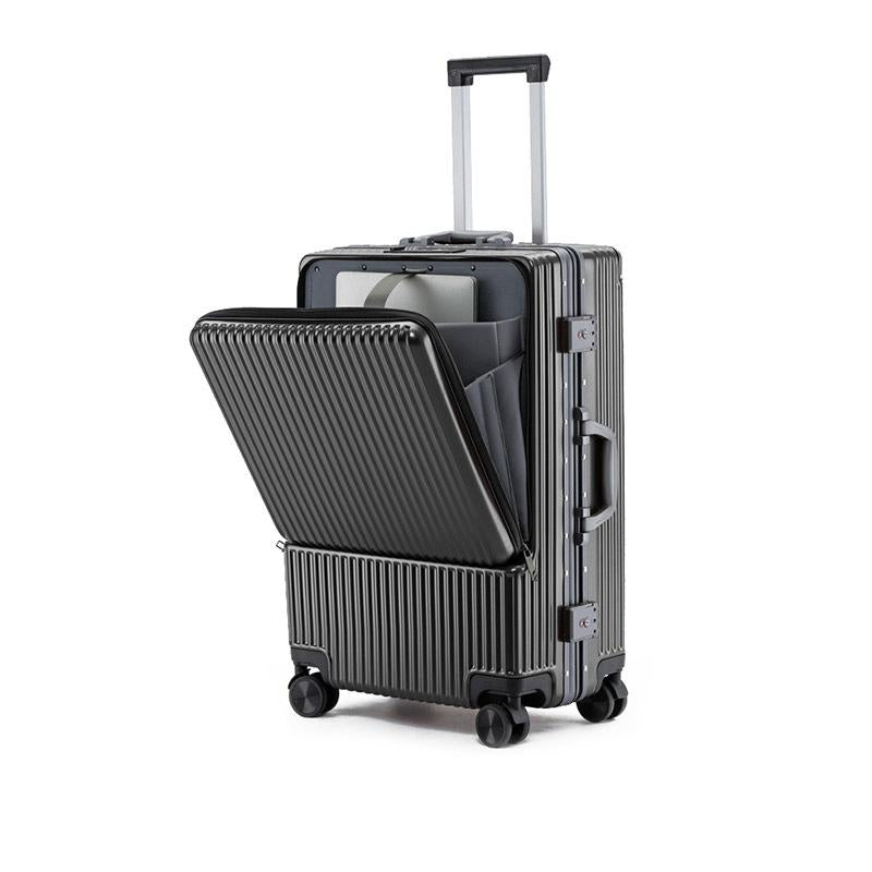 Carry On Luggage Aluminum Suitcase Trolley - Fashionable PC Aluminum Frame Spinner Wheels