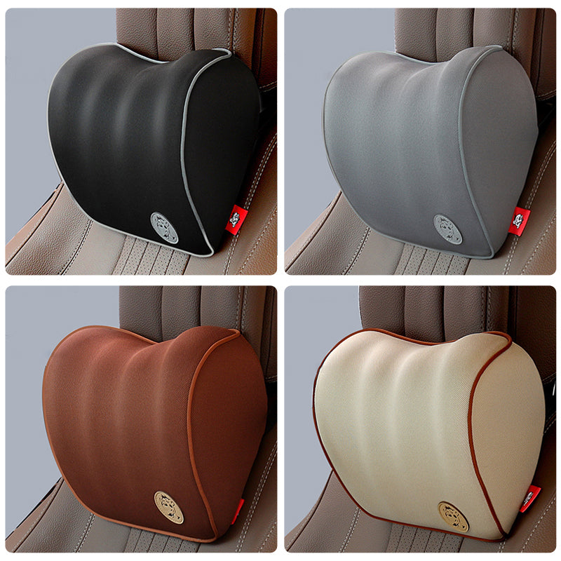 Custom Soft Memory Foam Neck Rest Headrest with Cervical Vertebra Support - Delicate Leather