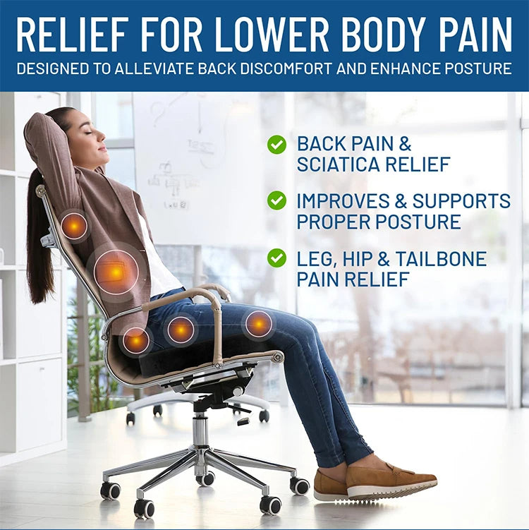 High Quality Coccyx Orthopedic Seat Cushion Cooling Gel Seat Cushions Memory Foam Ergonomic Pressure Relief Seat Cushion - Delicate Leather