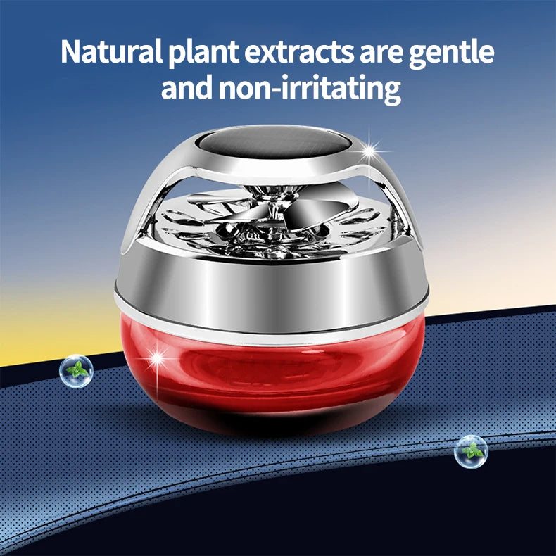 Solar Energy Rotating Propeller Car Perfume Aromatherapy Luxury Air Freshener - Delicate Leather