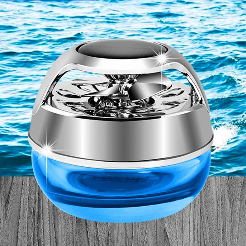Solar Energy Rotating Propeller Car Perfume Aromatherapy Luxury Air Freshener - Delicate Leather
