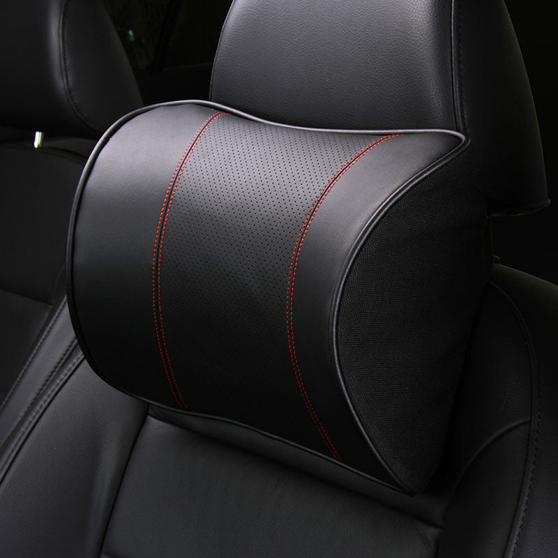 Soft Slow Rebound Memory Foam Lumbar Support Back Cushion Pillow for Driving - Delicate Leather