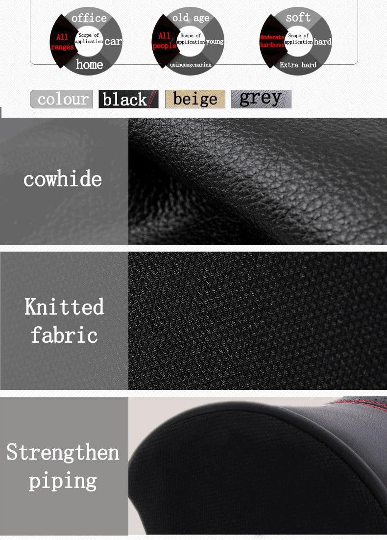 Car Lumbar Support Pillow Memory Foam Lumbar Back Support Cushion - Delicate Leather