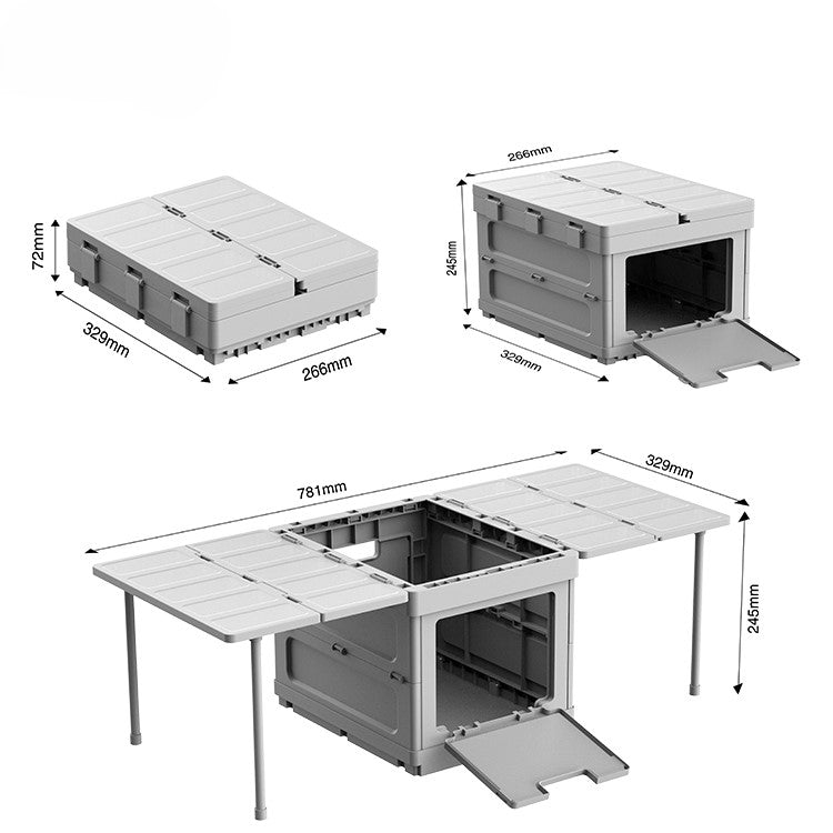 Camping Folding Storage Boxes - Outdoor Collapsible Car Clothes Foldable Plastic Organizer Bins & Camping Storage Boxes - Delicate Leather